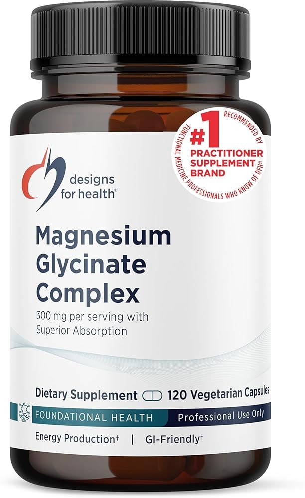 Designs for Health Magnesium Glycinate Complex - Chelated Magnesium for Bone Strength