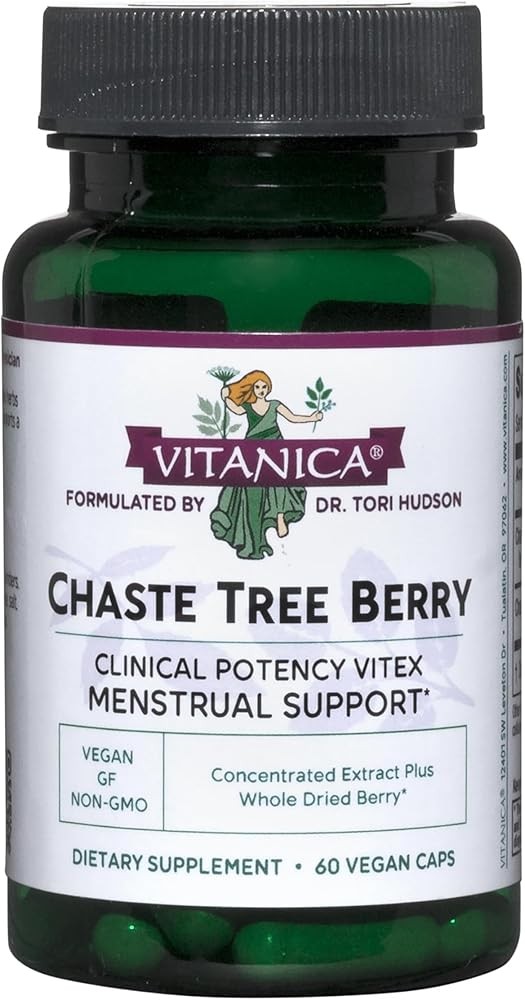 Vitanica Chaste Tree Berry Extract, Vitex Chasteberry Supplement for Women, Hormone Balance and Menstrual Cycle Suppo...