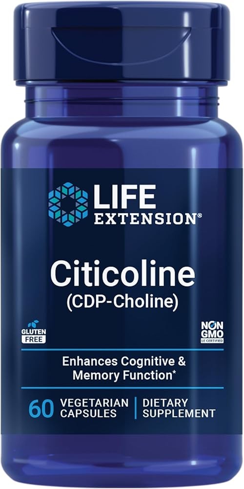 Life Extension Citicoline (CDP-Choline) - Citicoline Supplement for Brain & Cognitive Health, Focus, Attention, Memor...