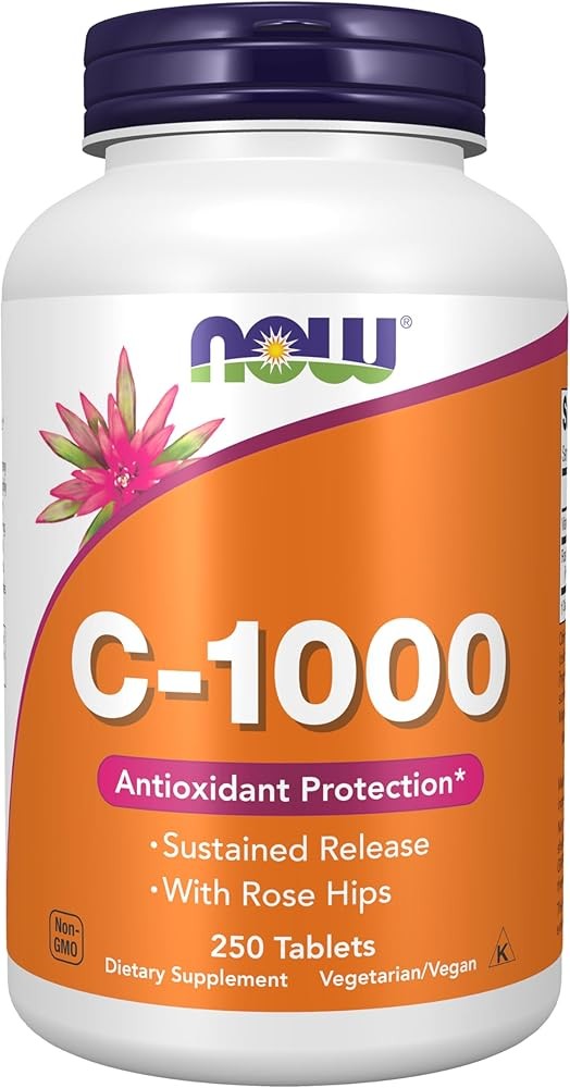 NOW Foods Supplements, Vitamin C-1,000 with Rose Hips, Sustained Release, Antioxidant Protection*, 250 Tablets