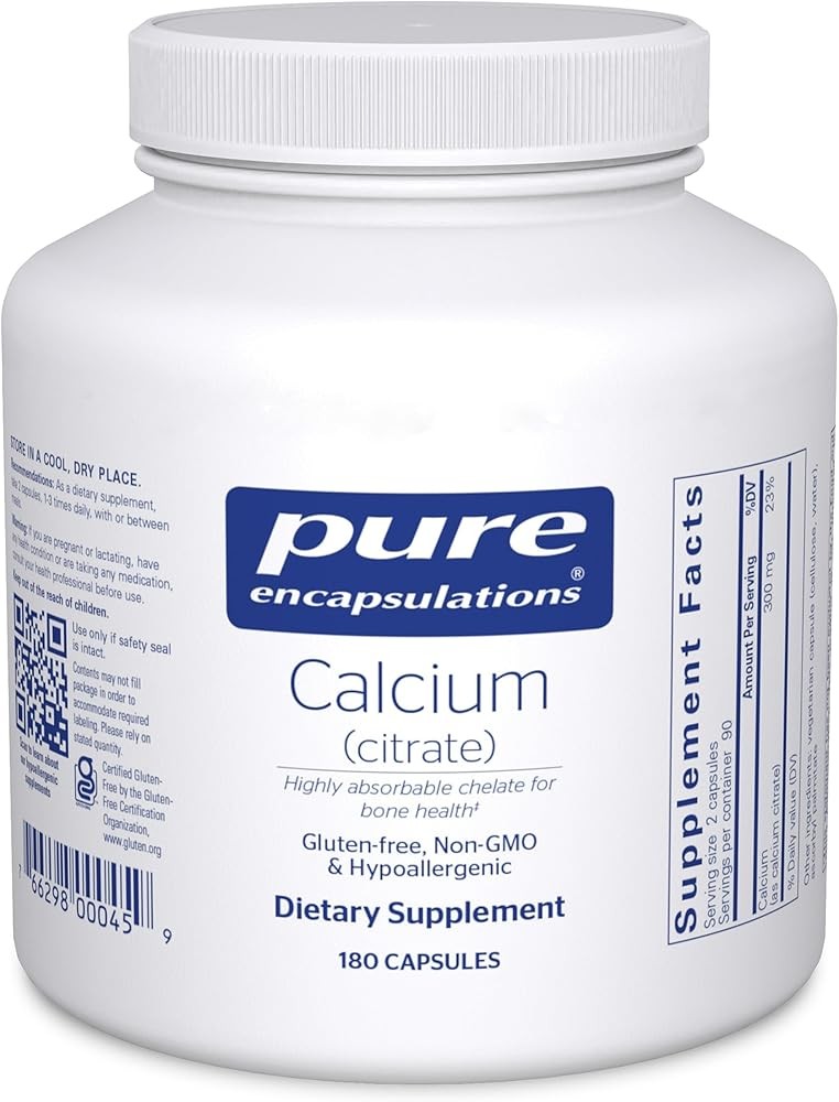 Pure Encapsulations Calcium (Citrate) - Supplement for Bone, Teeth, Colon, and C