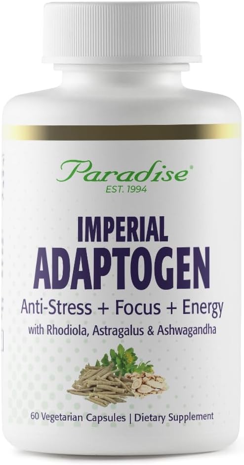 Paradise Herbs, Imperial Adaptogens, with Ashwagandha, Astragalus, Rhodiola, Proprietary Adaptogen Blend for Stress S...