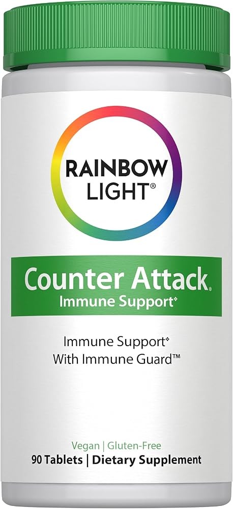 Rainbow Light Counter Attack Immune Defense Support Supplement for Adults | 90 Tablets | with Immune Guard, Zinc & Vi...
