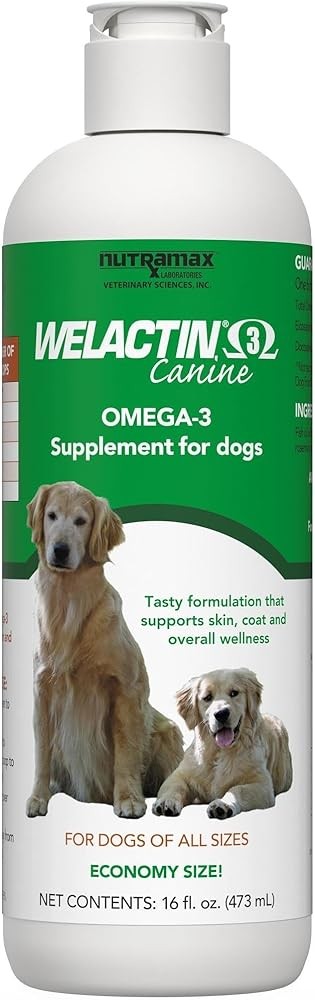 Nutramax Welactin Omega 3 Fish Oil for Dogs - Skin and Coat Health Supplement