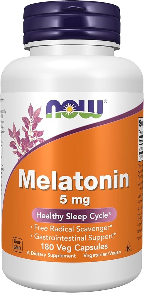 NOW Foods Supplements, Melatonin 5 mg, Healthy Sleep Cycle