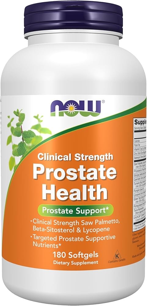 NOW Foods Supplements, Prostate Health, Clinical Strength Saw Palmetto, Beta-Sitosterol & Lycopene, 180 Softgels