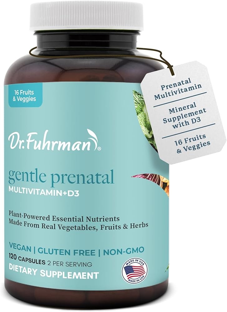 Dr Fuhrman Prenatal Vitamins For Women | Doctor-Formulated Prenatal Vitamins | Natural Folate, B12, Choline & Iodine ...