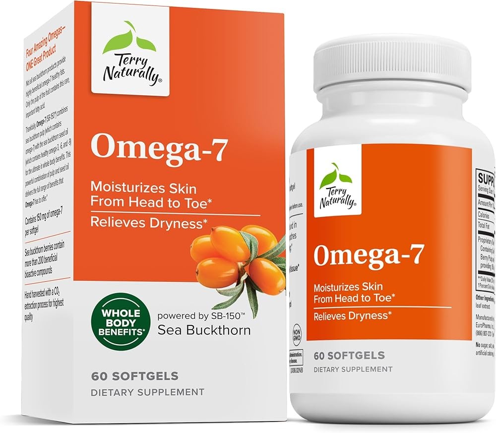 Terry Naturally Omega-7 - Dietary Supplement with Essential Fatty Acids - Nutritional Supplement to Support Skin Heal...