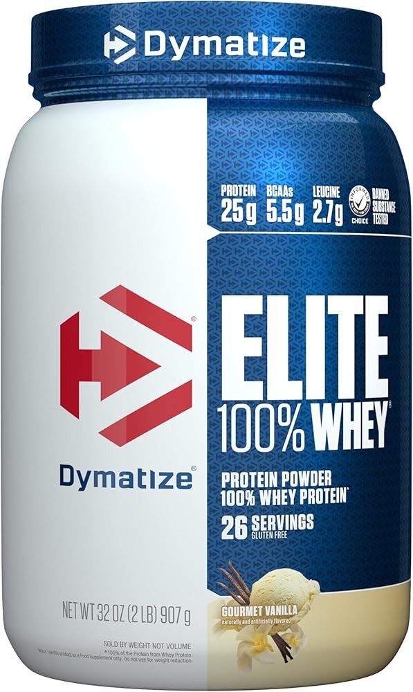 Dymatize Elite 100% Whey Protein Powder, L-Leucine, Quick Absorbing & Fast Digesting for Optimal Muscle Recovery, Gou...