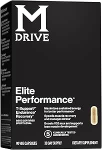 Mdrive Elite Testosterone Booster for Men - Supports Immune Health, Energy, VO2Max, Recovery, Stress Relief, Lean Mus...