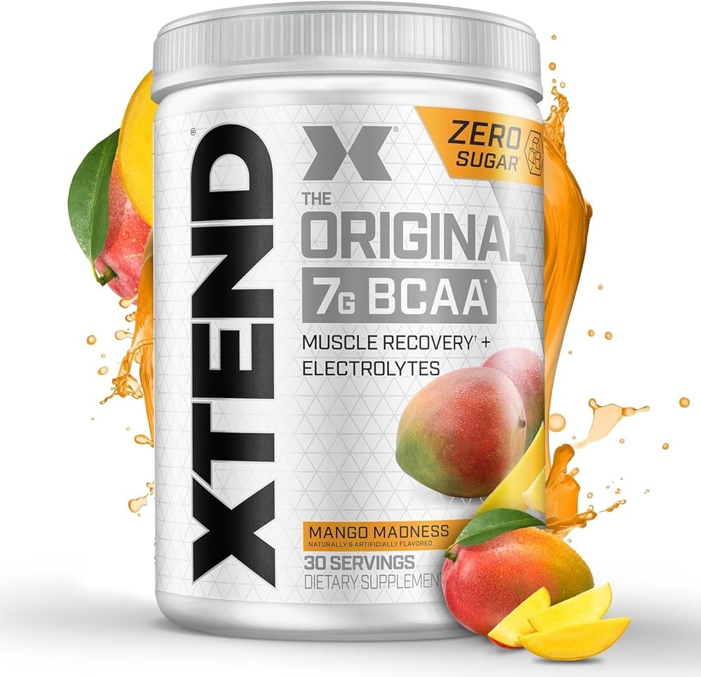 Xtend Original BCAA Powder, 7g BCAAs and 2.5g L-Glutamine for Muscle Recovery Hydration and Lean Muscle, Sugar Free I...
