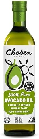 Chosen Foods 100% Pure Avocado Oil, Keto Diet Friendly, Kosher Oil for Baking, High-Heat Cooking, Frying, Homemade Sa...