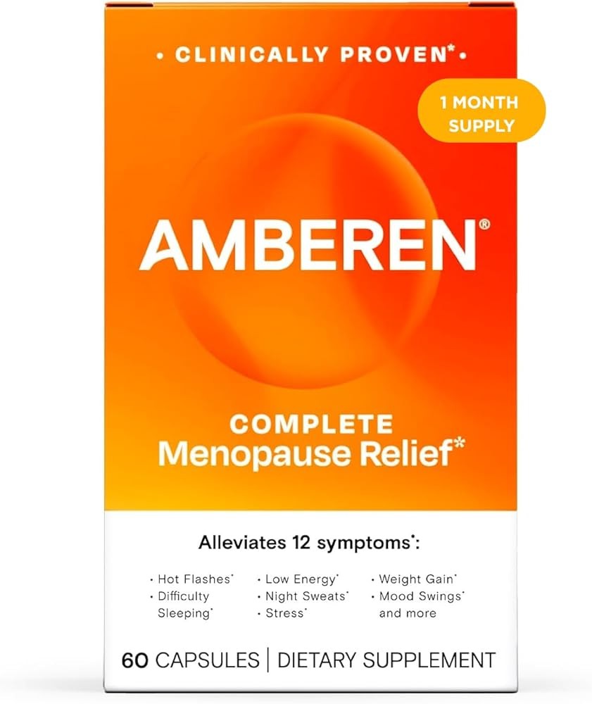 Amberen Menopause Supplement for Women, 60 Capsules, Clinically Proven, Helps Support Hormone Balance, Helps Relieve ...