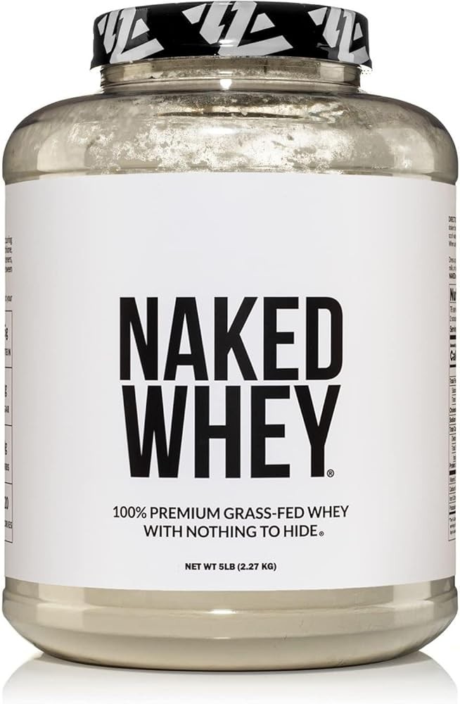 NAKED Whey 5LB 100% Grass Fed Unflavored Whey Protein Powder - Only 1 Ingredient