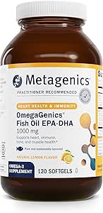 Metagenics OmegaGenics EPA-DHA 1000 mg - High Potency Omega-3 Fish Oil Supplement for Heart, Brain & Joint Health