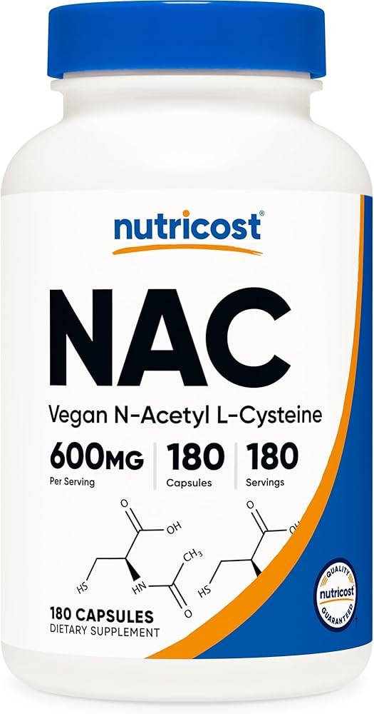 Nutricost N-Acetyl L-Cysteine (NAC) 600mg, 180 Capsules