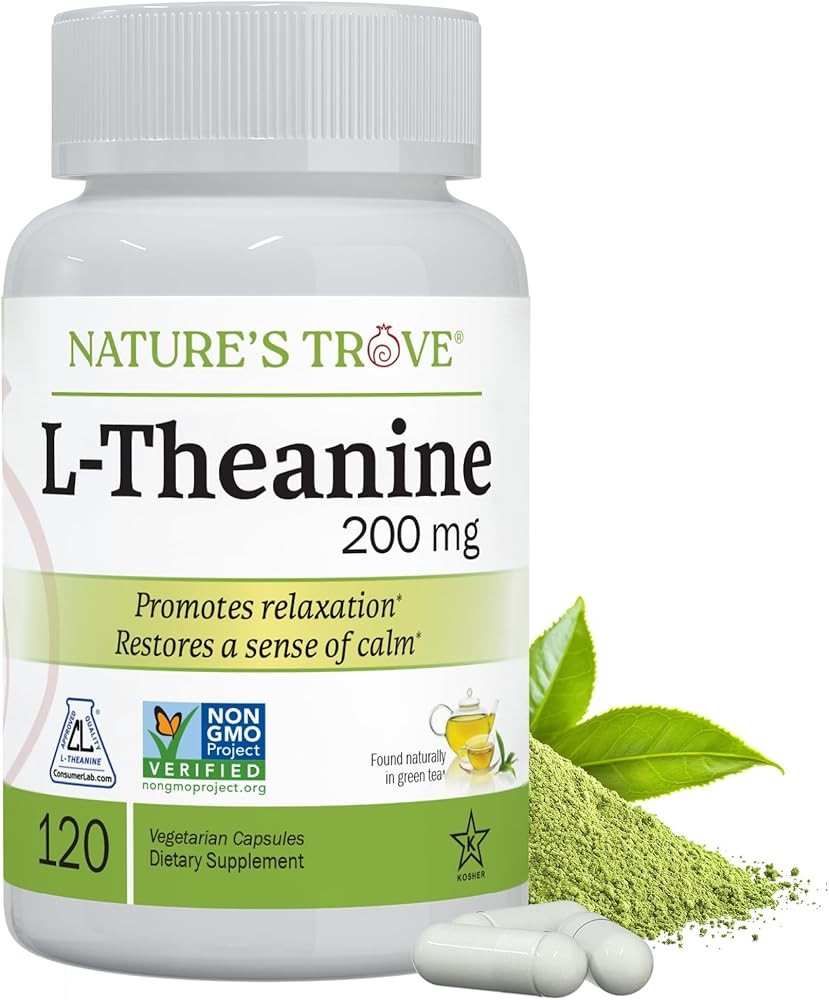 Nature's Trove L-Theanine 200mg Vegetarian Capsules