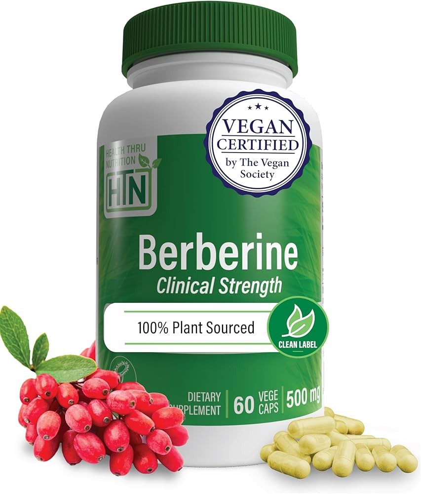 Health Thru Nutrition Berberine HCl 500mg 60 Servings | Clinical Strength Supplement | Certified Vegan | Non-GMO | So...