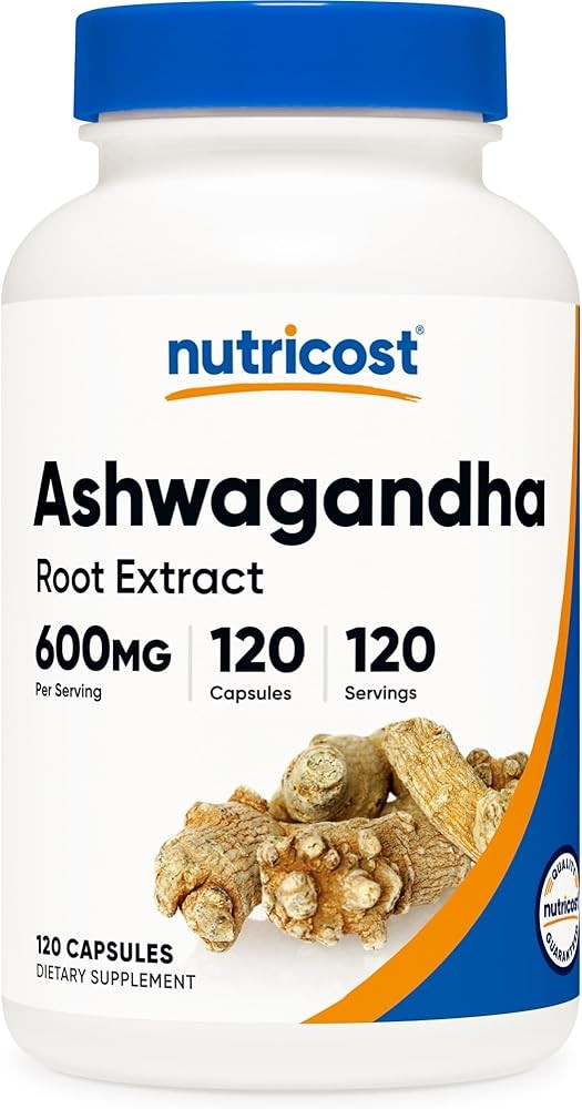 Nutricost Ashwagandha Herbal Supplement 600mg, 120 Capsules - Vegetarian, Non-GMO, Gluten Free, Ashwagandha Root