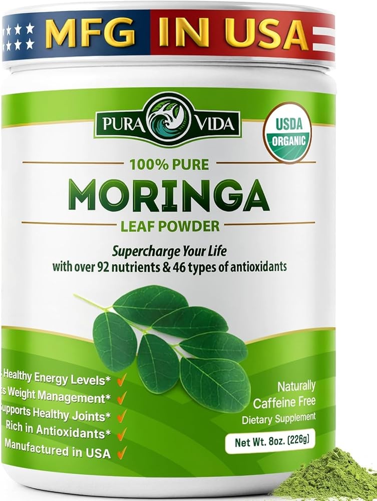 PURA VIDA MORINGA Organic Moringa Leaf Powder