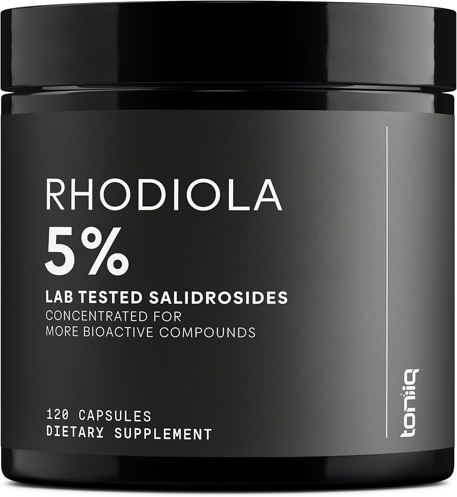 Toniiq Triple-Strength 600mg Rhodiola Rosea - 120 Capsules - 5% Salidroside Concentrated Extract - Highly Purified and Bioavailable