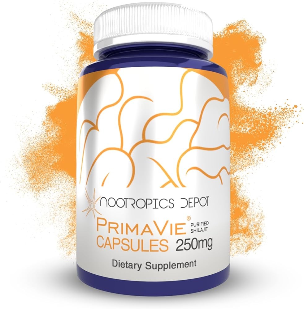 Nootropics Depot PrimaVie Shilajit Capsules | 250mg | 90 Count | Purified Extract | Ayurvedic Herb | Supports Mitochondrial Health
