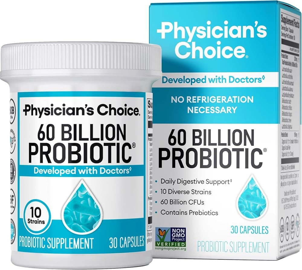 Physician's CHOICE Probiotics 60 Billion CFU with Organic Prebiotics