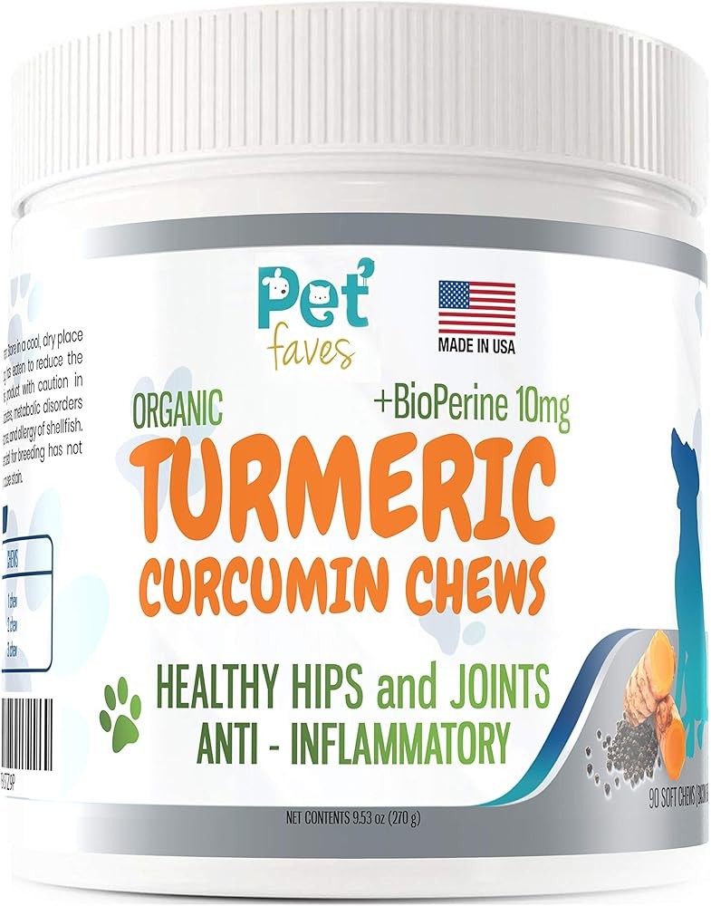 Natural Dog Hip & Joint Supplement - Turmeric Curcumin with Glucosamine