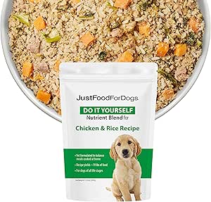 Just Food for Dogs Nutrient Blend, Vitamins and Supplements for Homemade Dog Food, Chicken and Rice, DIY Fresh Pet Me...