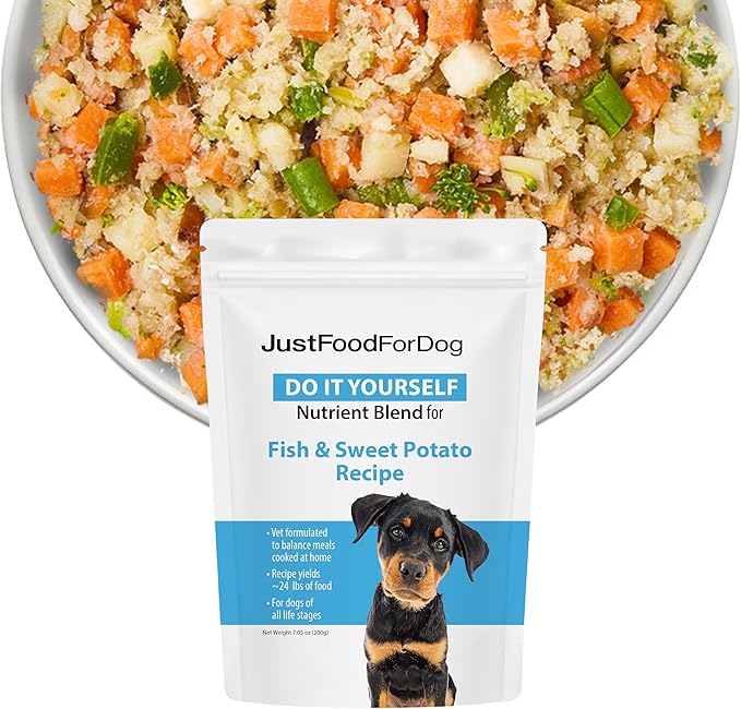 Just Food for Dogs Nutrient Blend, Vitamins and Supplements for Homemade Dog Food, Fish and Sweet Potato, DIY Fresh P...