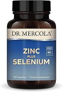 Dr. Mercola Zinc Plus Selenium - Mineral Blend Supplement - for Immune, Brain & Respiratory Support - Contains Zinc G...