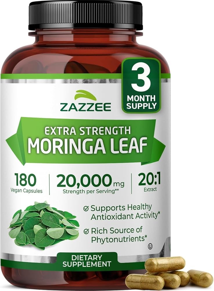 Zazzee USDA Organic Moringa Oleifera Leaf Extract 20:1