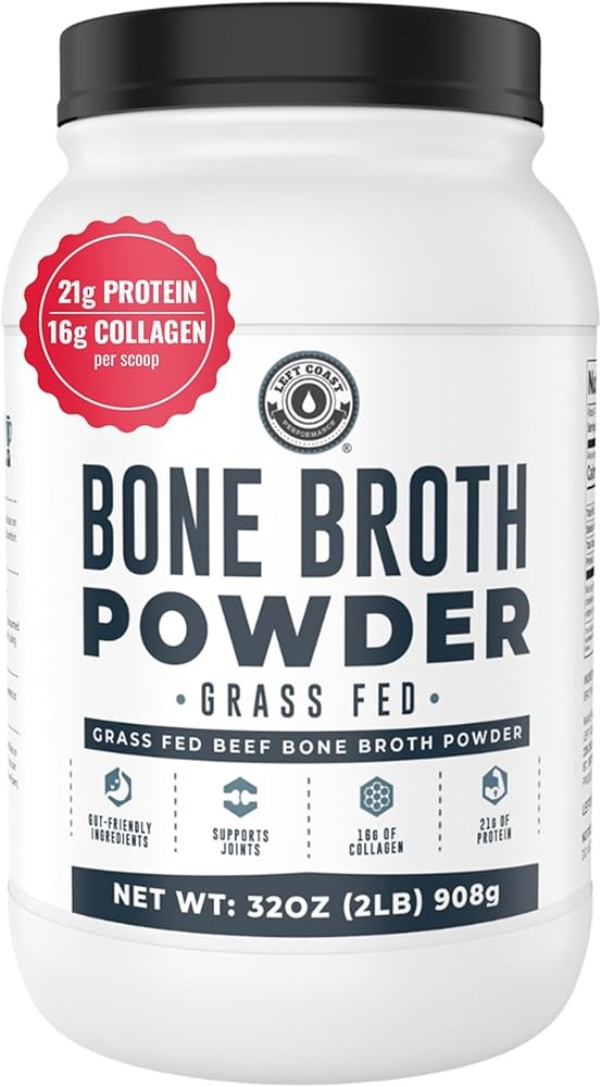 Bone Broth Protein Powder – Pure Grass-Fed Beef Bone Broth, Unflavored with Natural Collagen, Glucosamine & Gelatin –...