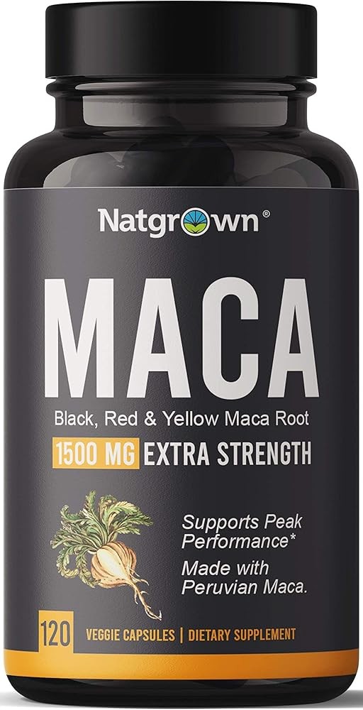 Natgrown Organic Maca Root Powder Capsules (Tri-Color Blend)