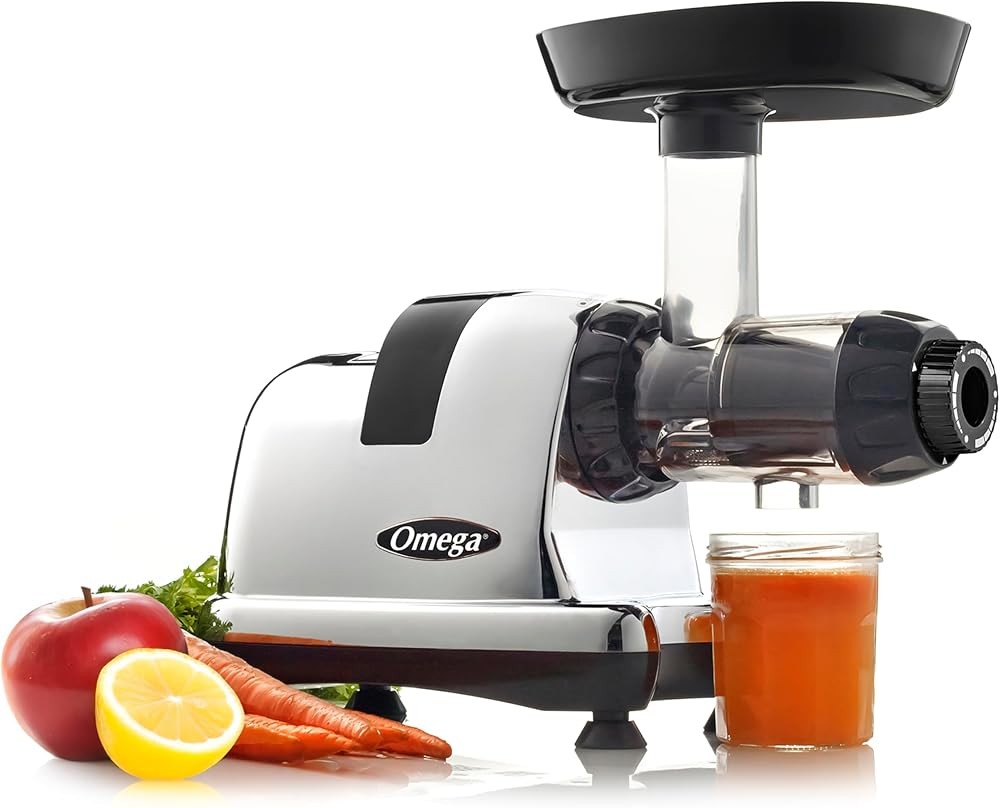 Omega Cold Press Juicer Machine, All-in-One Nutrition System for Vegetable and Fruit Juice, Nut Butter, Baby Food, Pa...