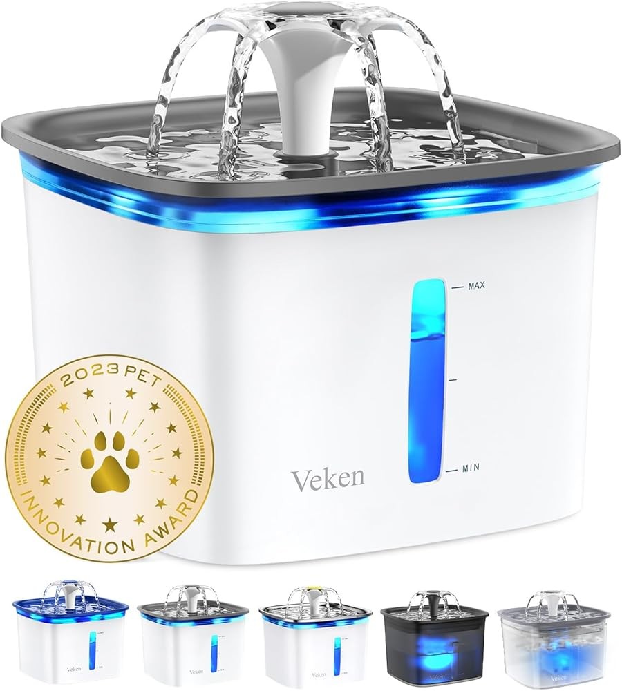 Veken Innovation Award Winner 95oz/2.8L Pet Fountain
