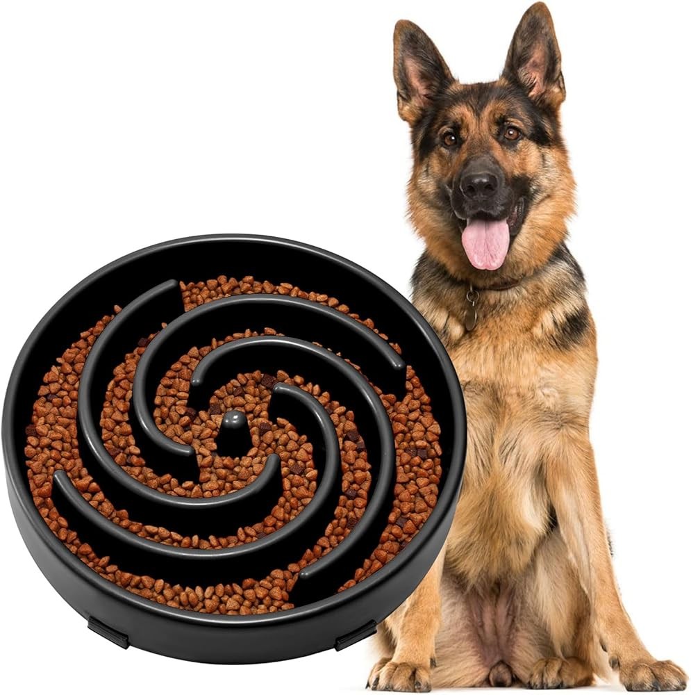 JASGOOD Slow Feeder Dogs Bowl for Large Medium Dogs,Anti-Gulping Pet Slower Fo