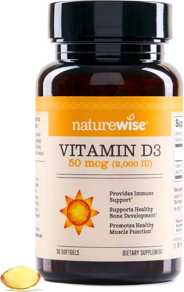 NatureWise Vitamin D3 2000iu (50 mcg) 30-Day Supply for Immune Support, Healthy 