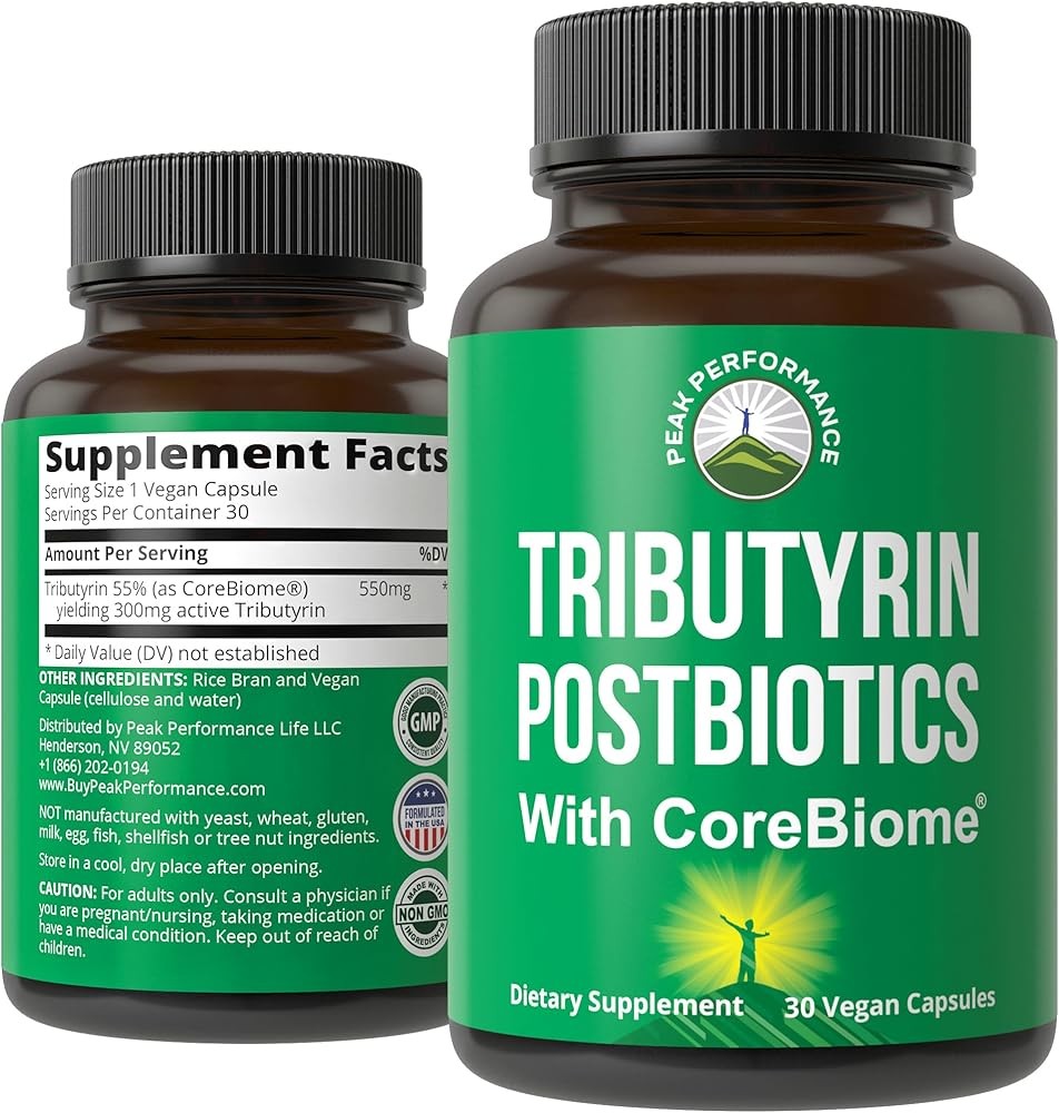 CoreBiome Tributyrin Postbiotic Supplement Clinically Tested for Gut Health. More Effective Than Sodium Butyrate Caps...