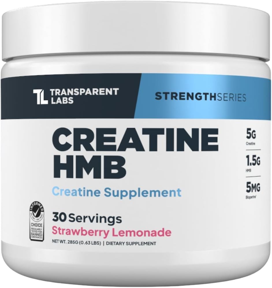 Transparent Labs Creatine HMB - Creatine Monohydrate Powder with HMB for Muscle Growth, Increased Strength, Enhanced ...