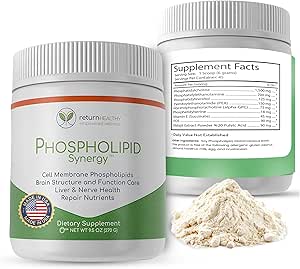 Phospholipid Synergy Powder | Antioxidant Powder for Cellular Repair | Brain Supplements for Memory and Focus | Liver...