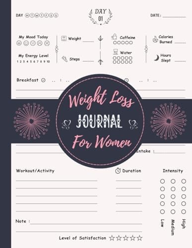 Weight Loss Journal For Women: Daily Food and Fitness Tracker for Weight Loss and Diet Plans | Exercise and Workout P...