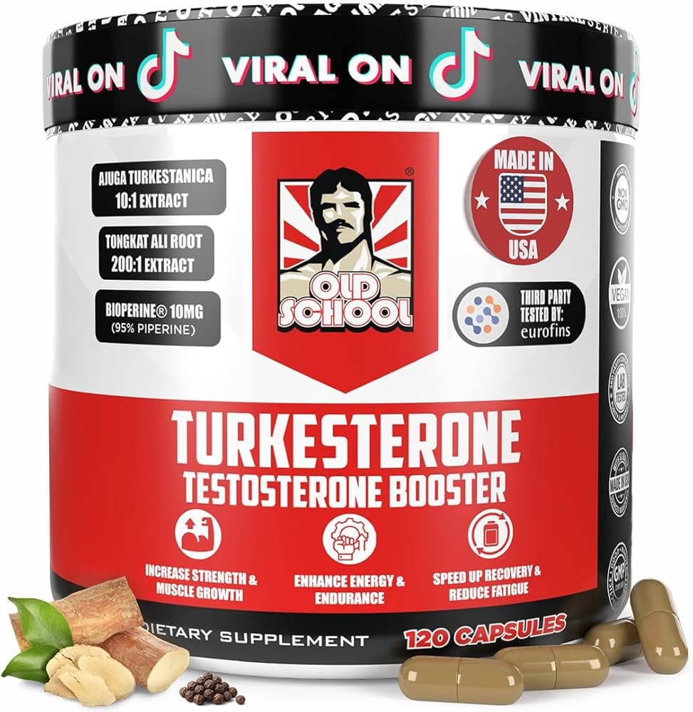 Old School Labs Testosterone Supplement - Turkesterone for Men with Natural Test Support