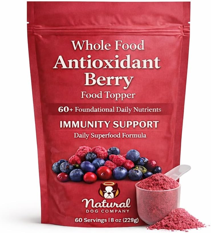 Natural Dog Company Dog Food Topper, Antioxidant Berry Vitamins & Superfood Meal Topper Supplement, Holistic Nutritio...