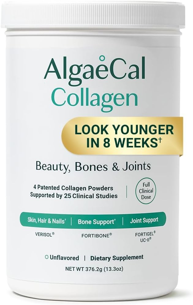 ALGAECAL Collagen: 4 Clinically-Supported Peptides VERISOL®, FORTIGEL®, UC-II®, FORTIBONE®, Anti-Aging Hydrolyzed Col...