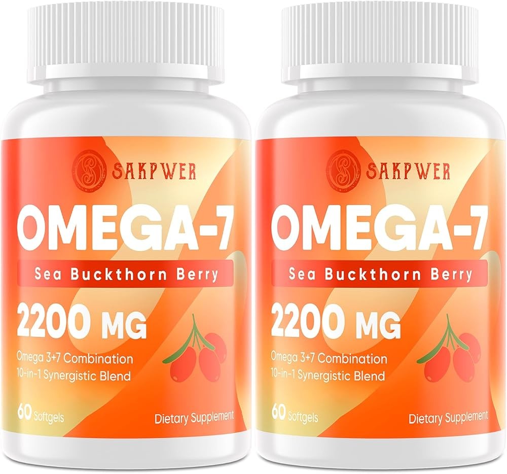 Omega-7 Sea Buckthorn Oil - with Omega-3 EPA/DHA Fish Oil, Cinnamomum, Fenugreek, ALA, Green Tea, Cayenne Pepper, Tur...