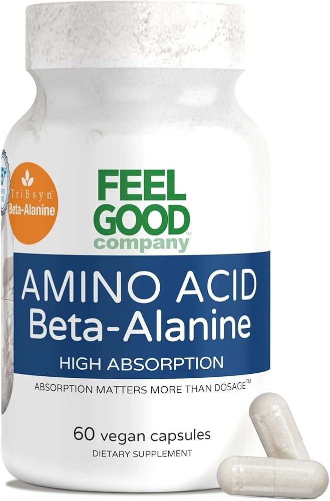 FeelGood Superfoods Beta-Alanine Capsules - Amino Acid Pre Workout Supplement - 3200mg Equivalent Clinical Dose - Mus...