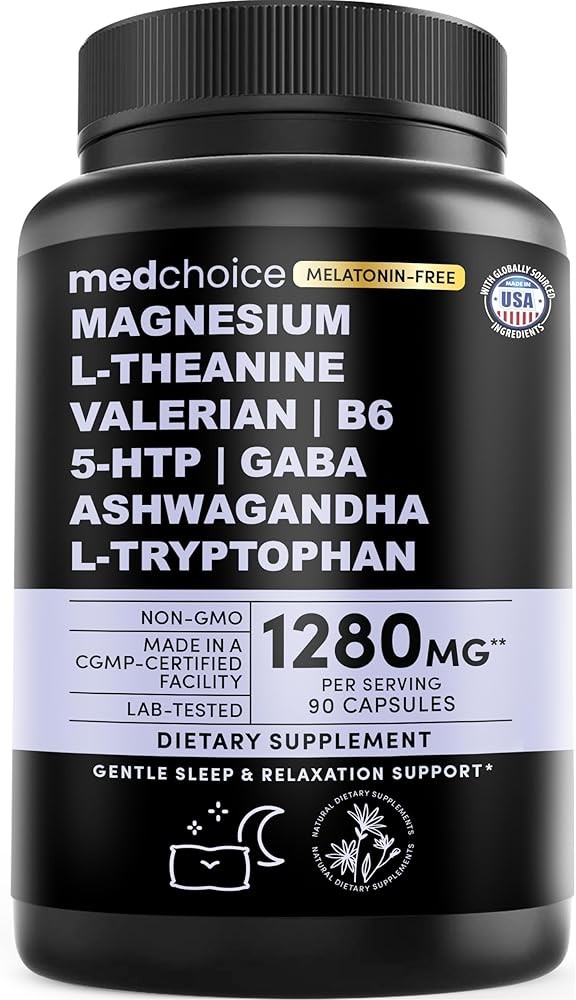 12-in-1 Sleep Support Capsules - Melatonin-Free and Non-Habit Forming Sleep Supplement with a Balanced Blend of Magne...