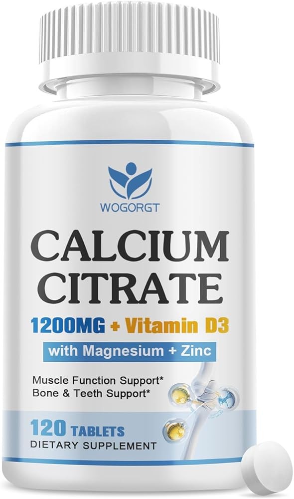 Calcium Citrate 1200mg Supplement with Vitamin D3 for Women and Men - Calcium Magnesium Zinc D3 Supplement for Bone, ...