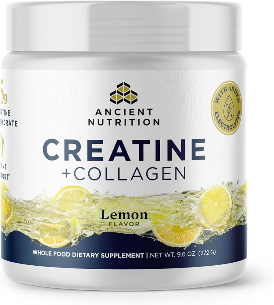 Ancient Nutrition Creatine + Collagen – Muscle Strength, Lean Body Mass, Joint Comfort & Cognitive Support – Includes...